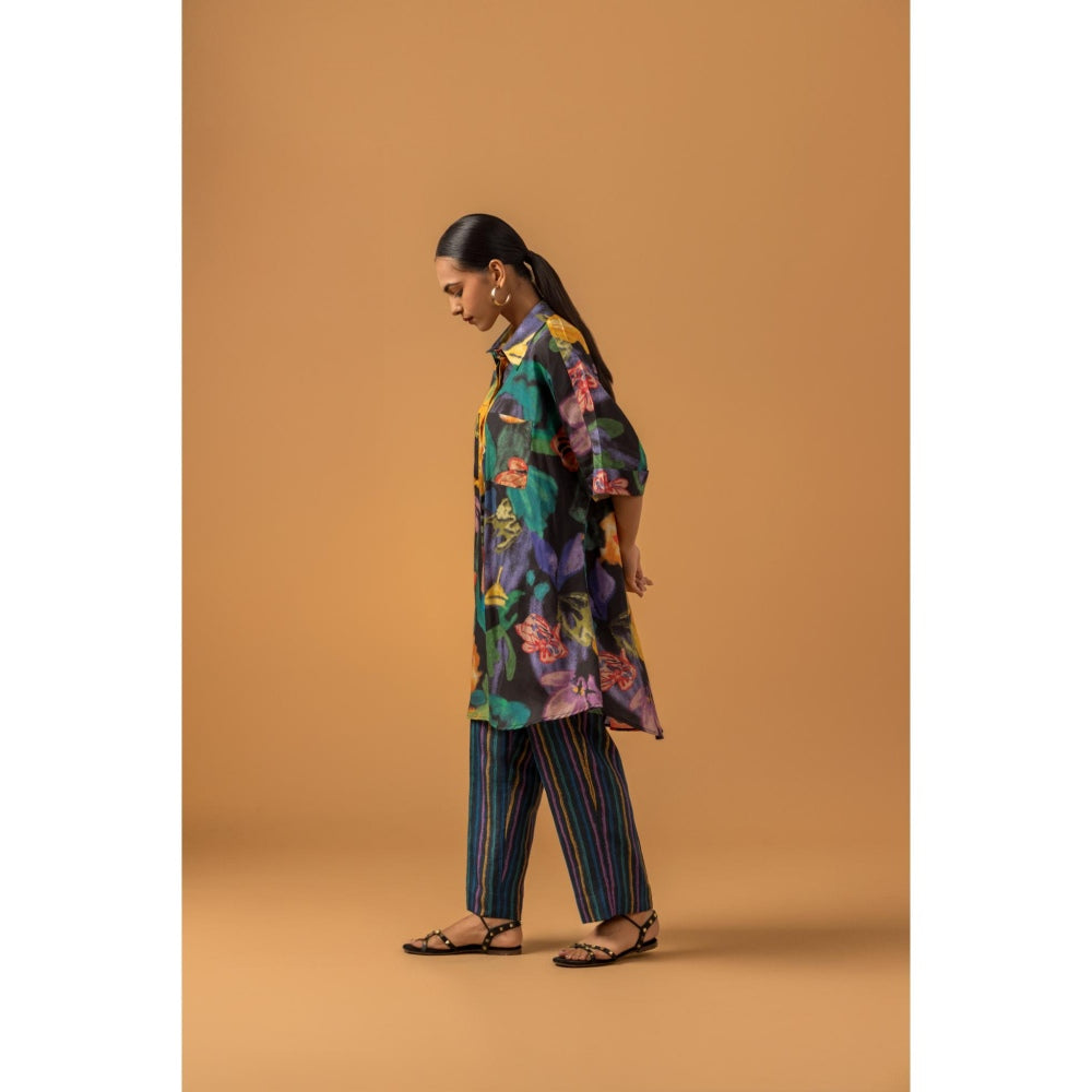 Naseebo Kohl Mirage Muslin Kurta with Pant - Multi-Color