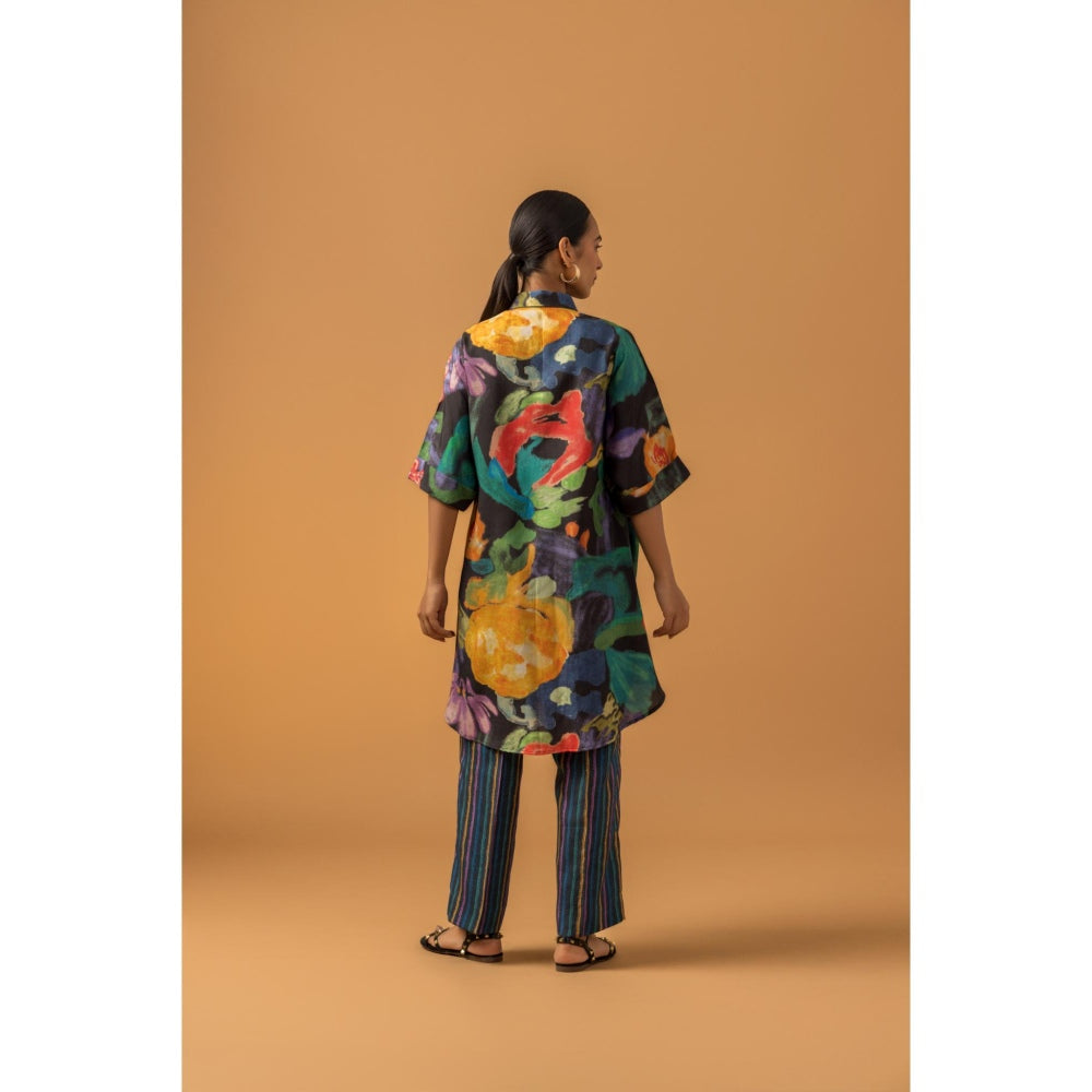 Naseebo Kohl Mirage Muslin Kurta with Pant - Multi-Color