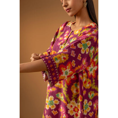 Naseebo Magenta Reverie Muslin Kurta with Pant - Purple