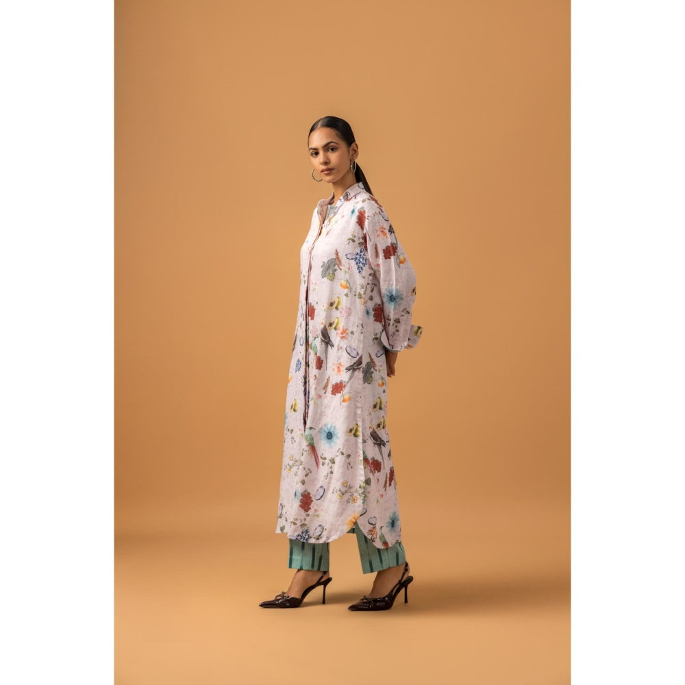 Naseebo Meadow Dream Linen Premium Kurta with Pant - Multi-Color