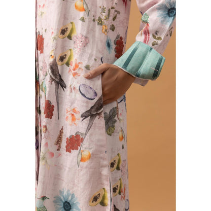 Naseebo Meadow Dream Linen Premium Kurta with Pant - Multi-Color