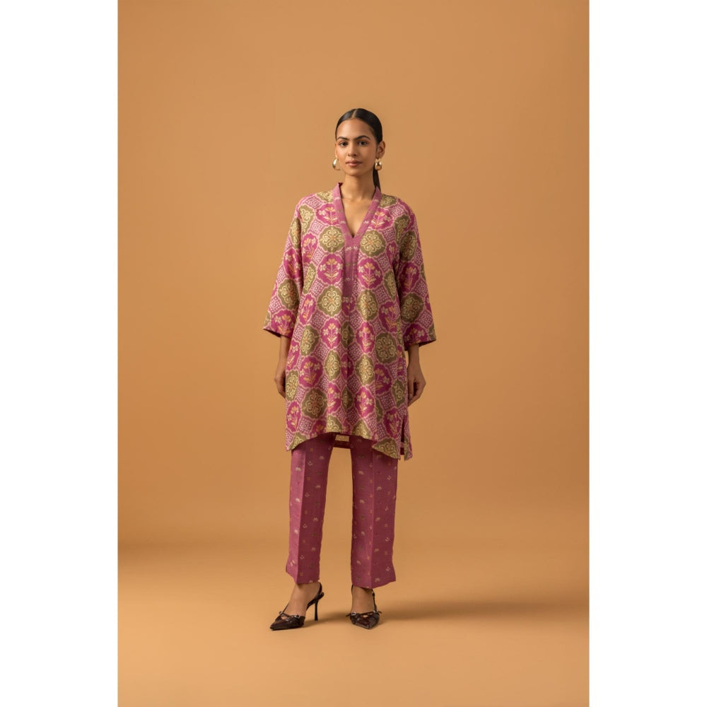 Naseebo Orchid Tapestry Linen Premium Co-Ord - Purple