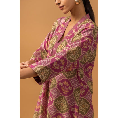 Naseebo Orchid Tapestry Linen Premium Co-Ord - Purple