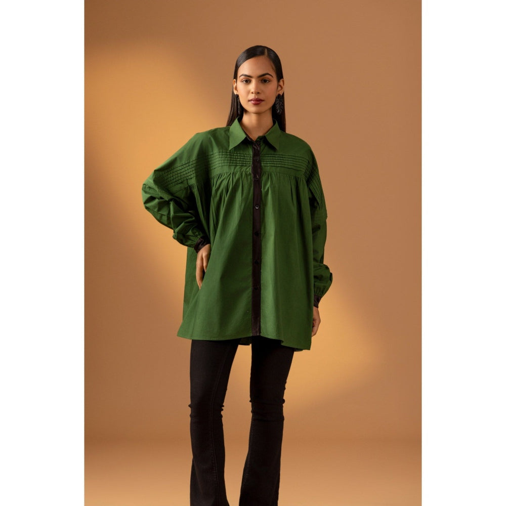 Naseebo Green Eclipse Cotton Shirt