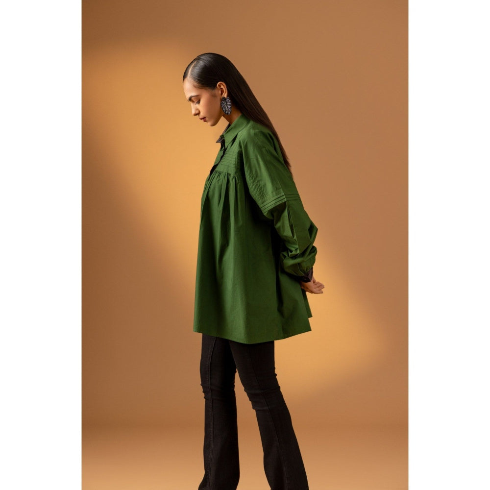 Naseebo Green Eclipse Cotton Shirt