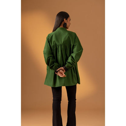 Naseebo Green Eclipse Cotton Shirt