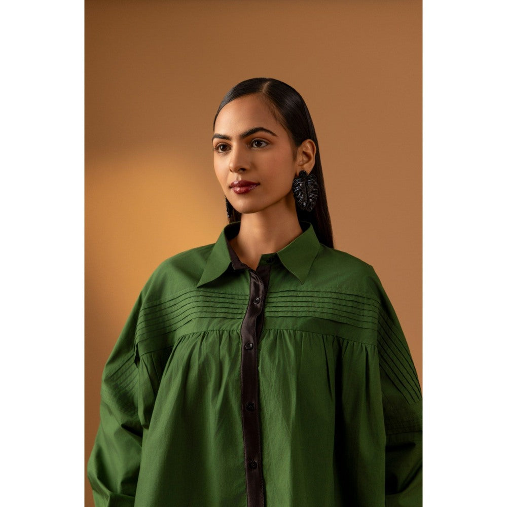 Naseebo Green Eclipse Cotton Shirt