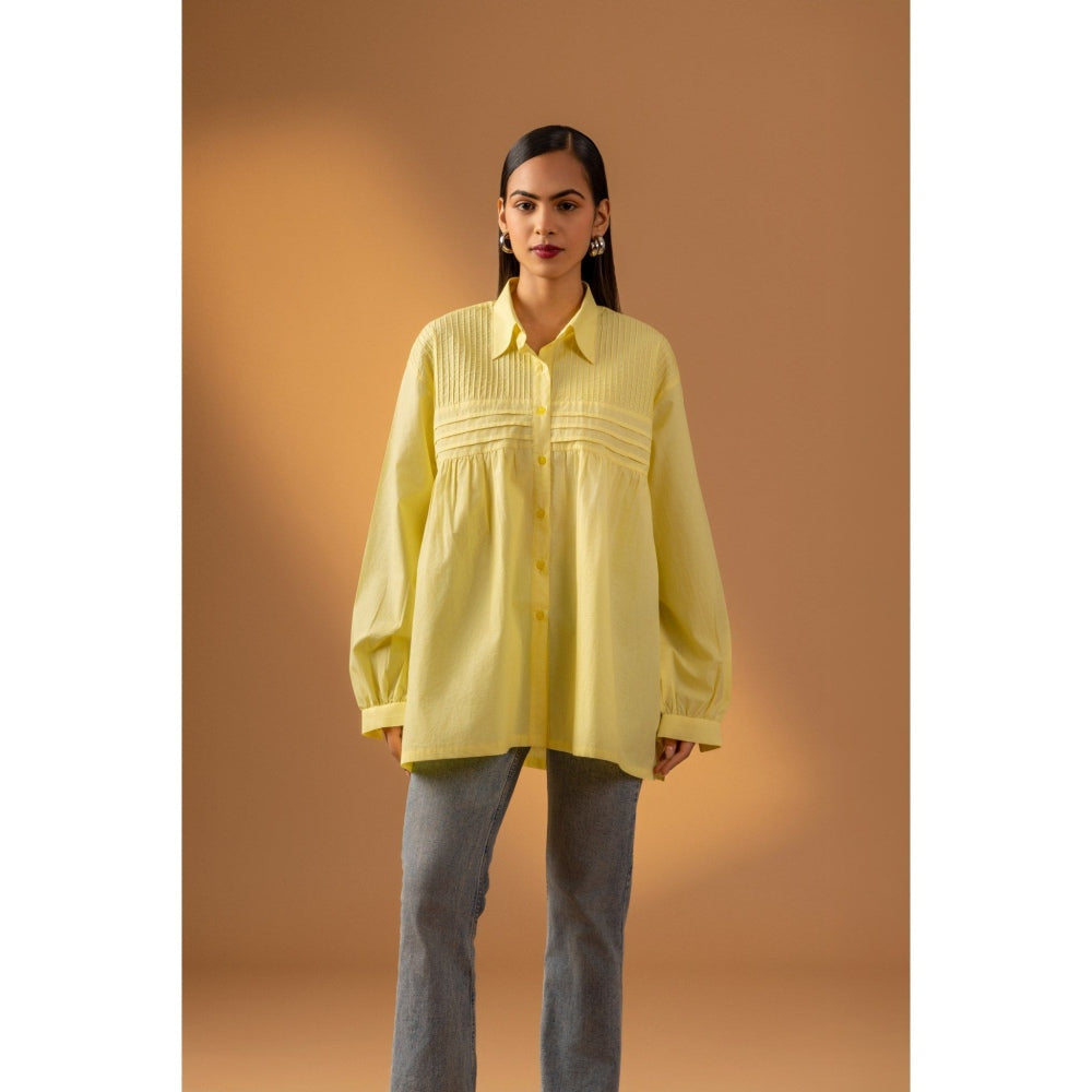 Naseebo Yellow Lemon Glow Cotton Poplin Shirt