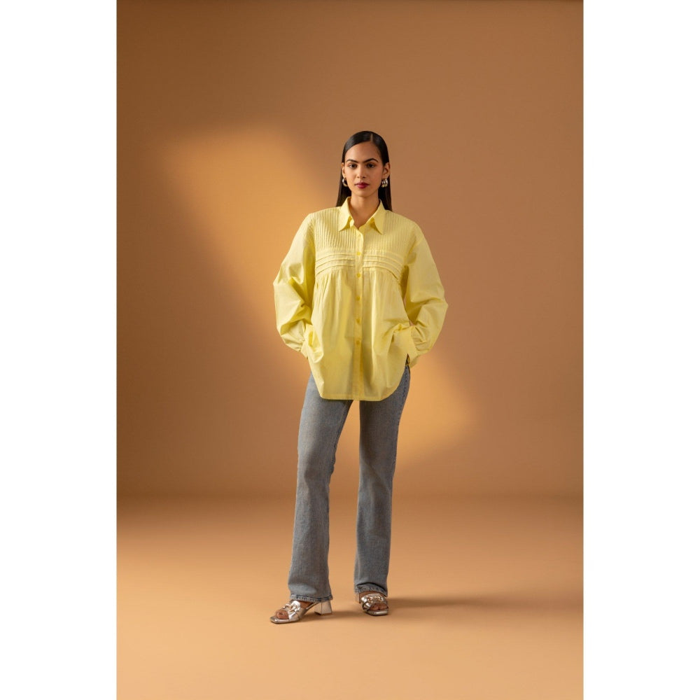 Naseebo Yellow Lemon Glow Cotton Poplin Shirt