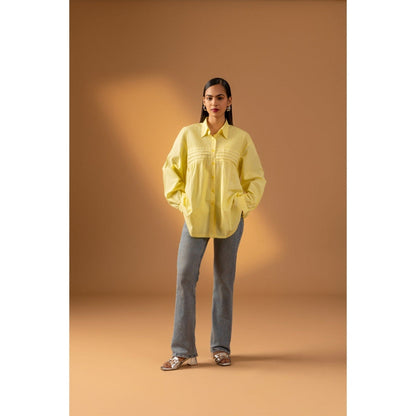 Naseebo Yellow Lemon Glow Cotton Poplin Shirt