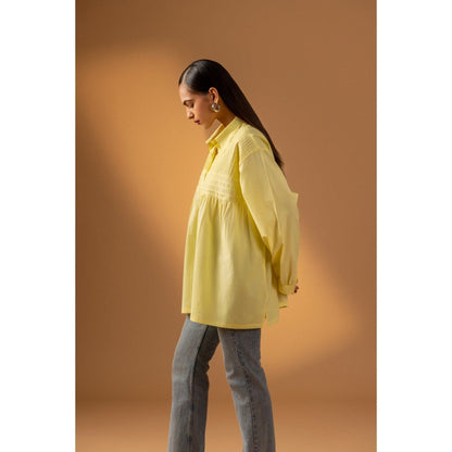 Naseebo Yellow Lemon Glow Cotton Poplin Shirt