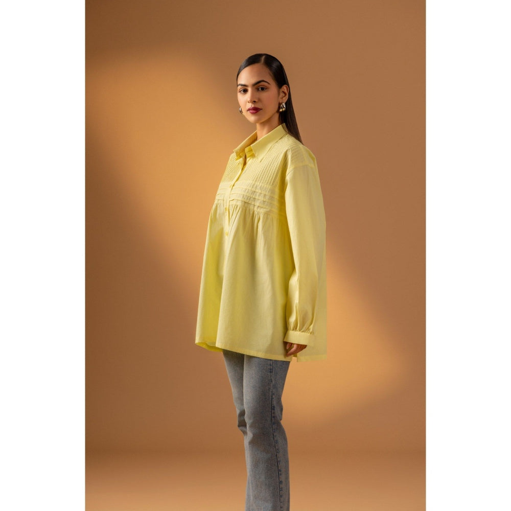 Naseebo Yellow Lemon Glow Cotton Poplin Shirt