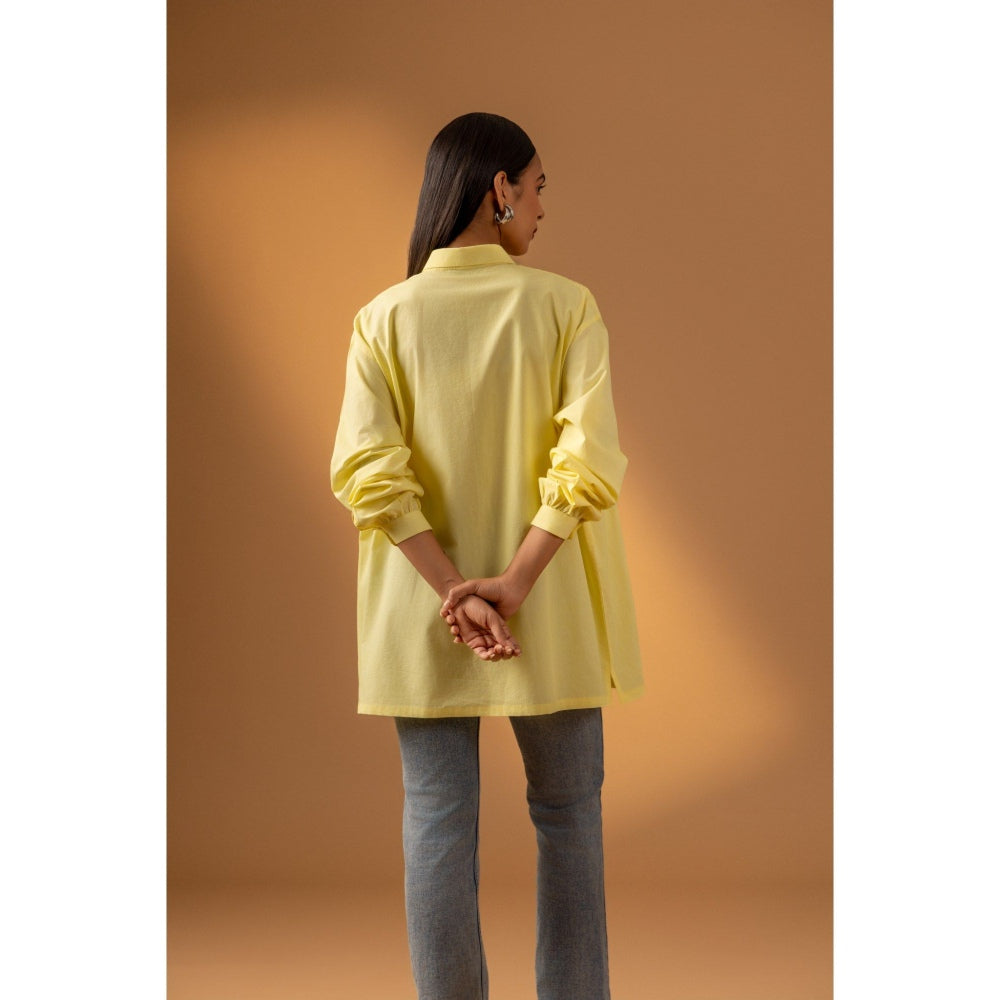 Naseebo Yellow Lemon Glow Cotton Poplin Shirt