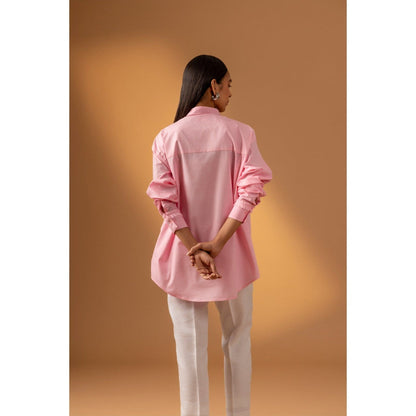 Naseebo Pink Cotton Candy Lace Shirt