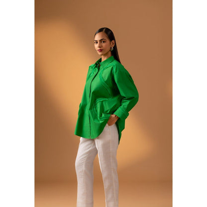 Naseebo Lush Green Lace Shirt
