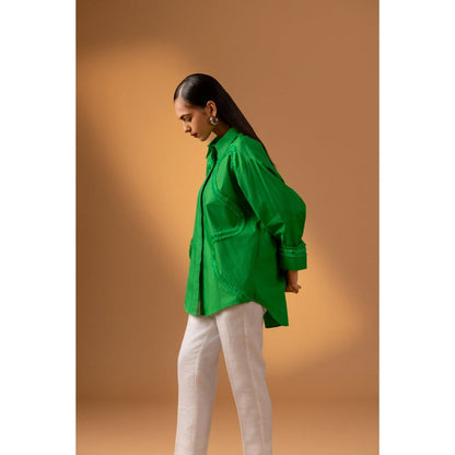 Naseebo Lush Green Lace Shirt