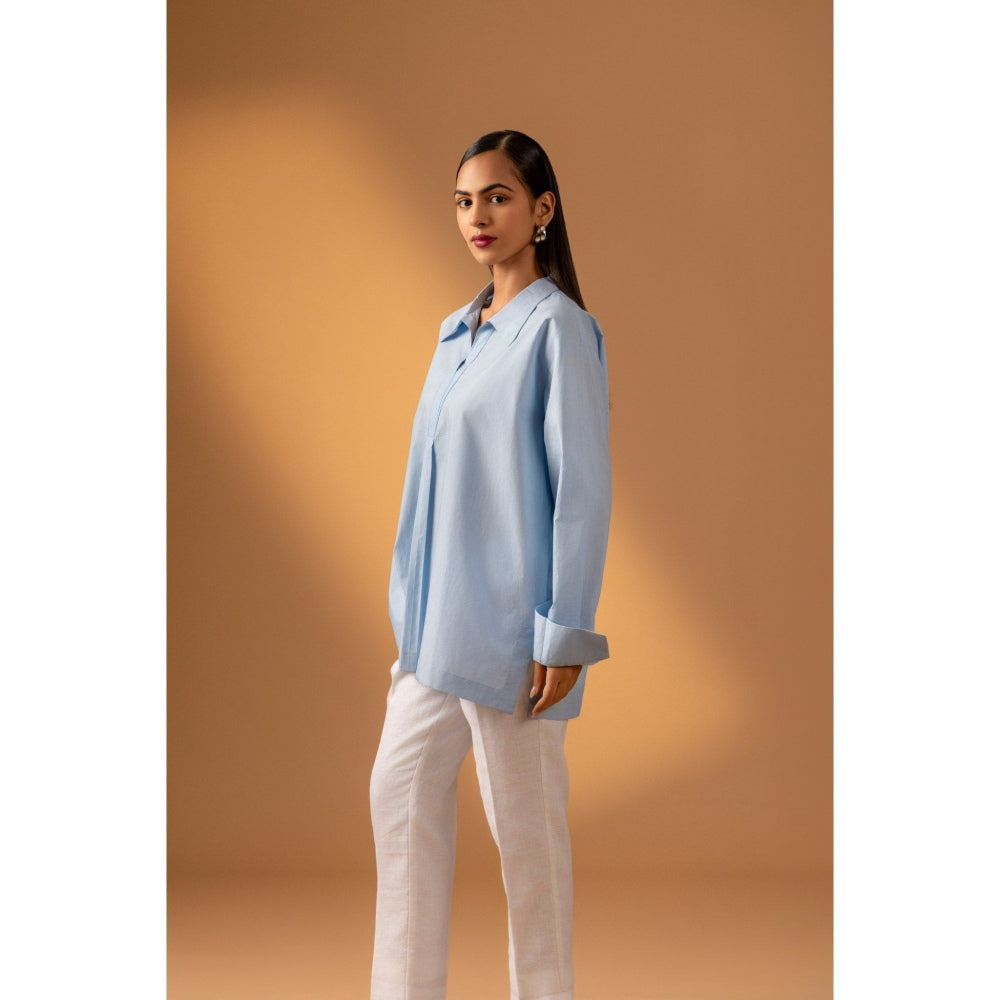 Naseebo Blue Sky Haze Cotton Poplin Shirt