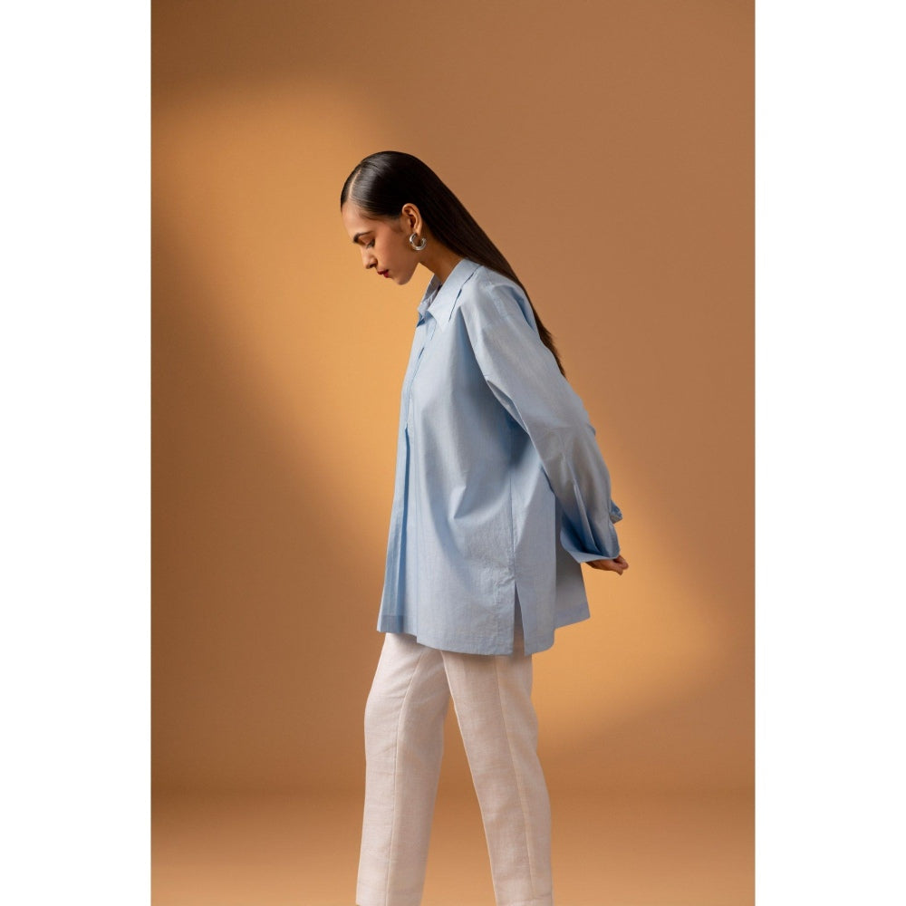 Naseebo Blue Sky Haze Cotton Poplin Shirt