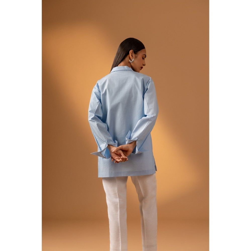 Naseebo Blue Sky Haze Cotton Poplin Shirt