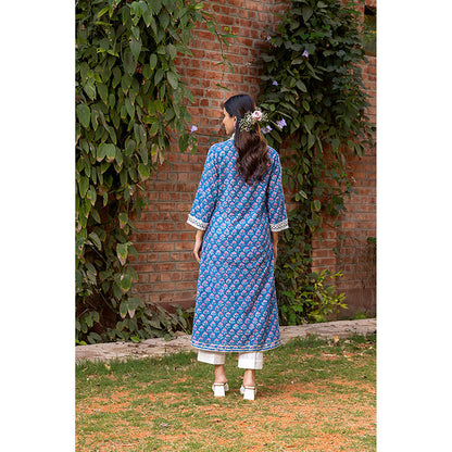 Naseebo Navy Serenity Kurta With Pant
