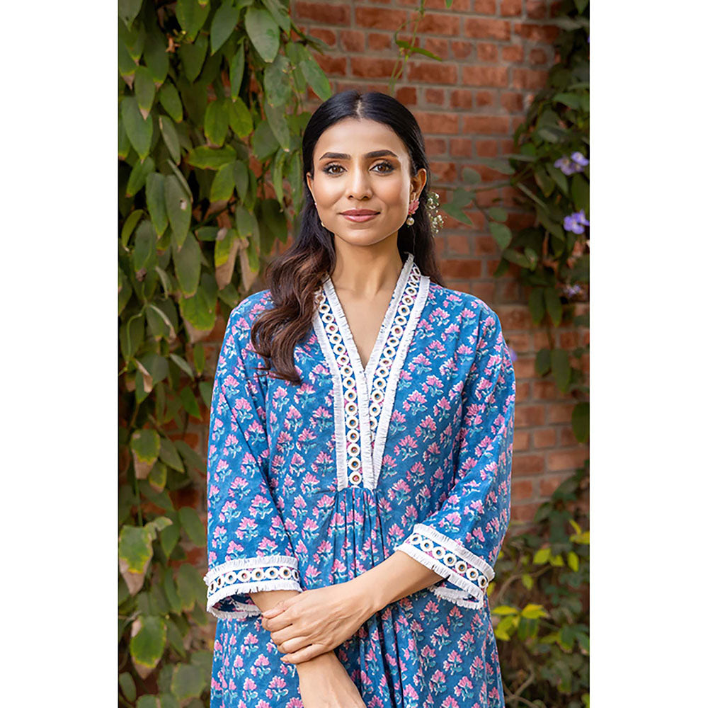 Naseebo Navy Serenity Kurta With Pant