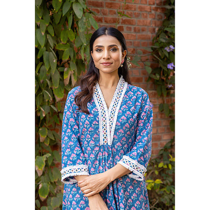 Naseebo Navy Serenity Kurta With Pant
