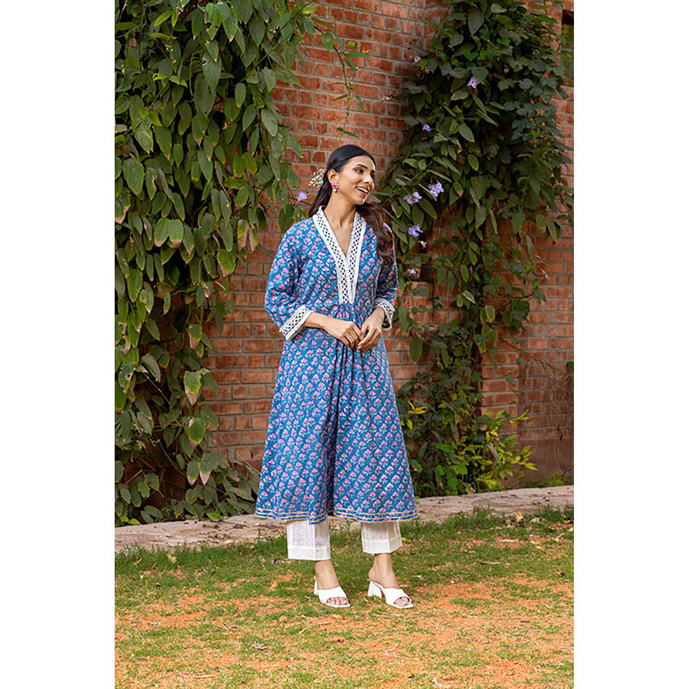 Naseebo Navy Serenity Kurta With Pant
