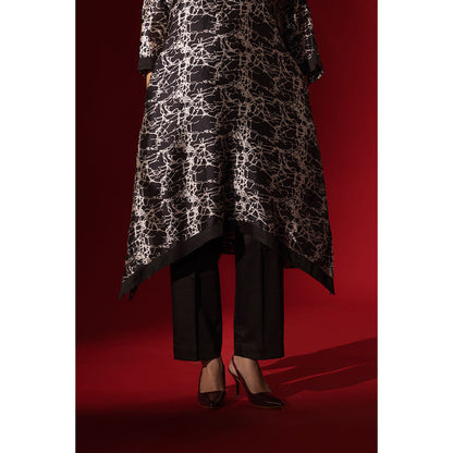 Naseebo Ebony Black Silk Kurta and Pant