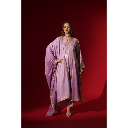 Naseebo Lilac Bloom Gota Work Anarkali with Pant & Dupatta