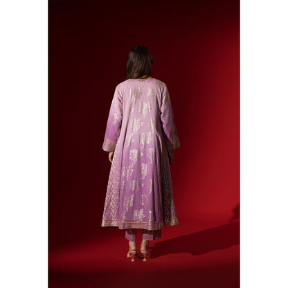 Naseebo Lilac Bloom Gota Work Anarkali with Pant & Dupatta