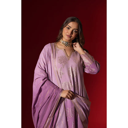 Naseebo Lilac Bloom Gota Work Anarkali with Pant & Dupatta
