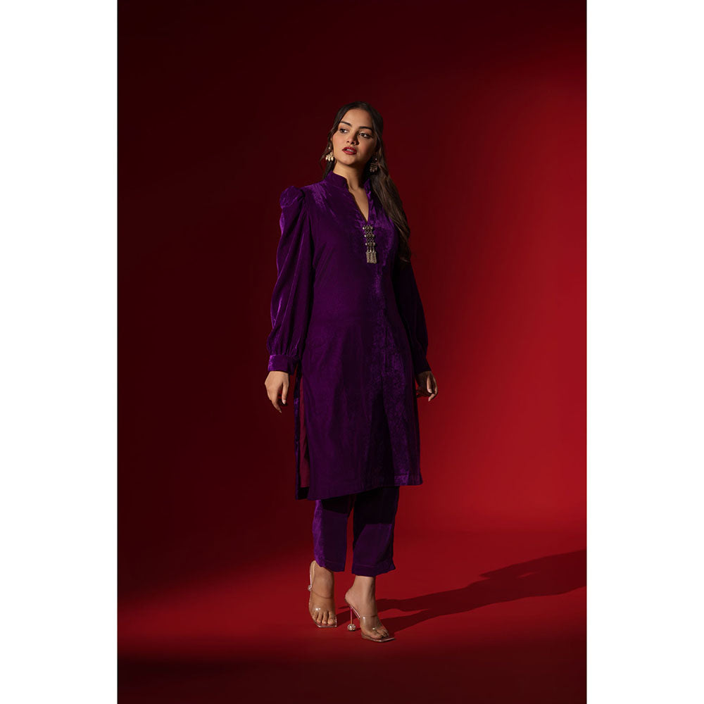 Naseebo Enchanted Purple Velvet Co-Ord Set