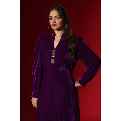 Naseebo Enchanted Purple Velvet Co-Ord Set
