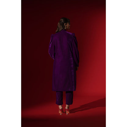 Naseebo Enchanted Purple Velvet Co-Ord Set