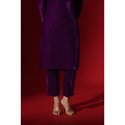 Naseebo Enchanted Purple Velvet Co-Ord Set