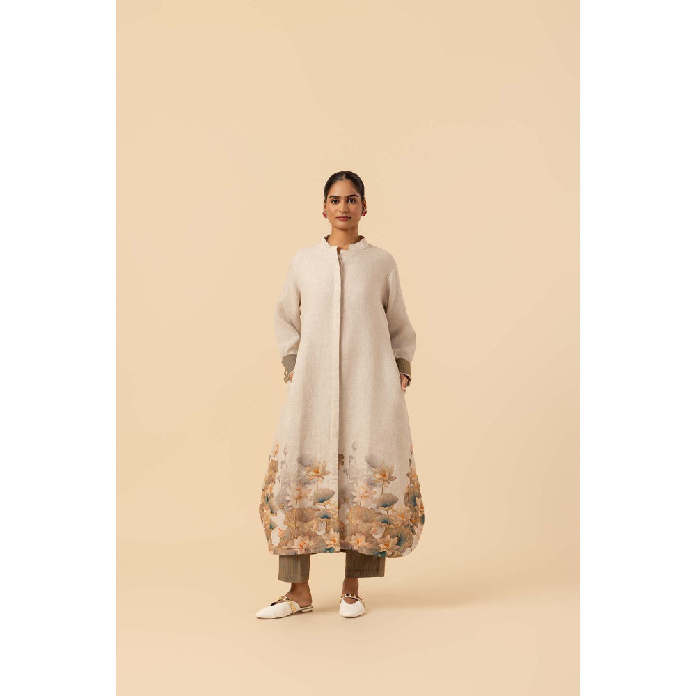 Naseebo Dune Petal Linen Premium Kurta and Pant