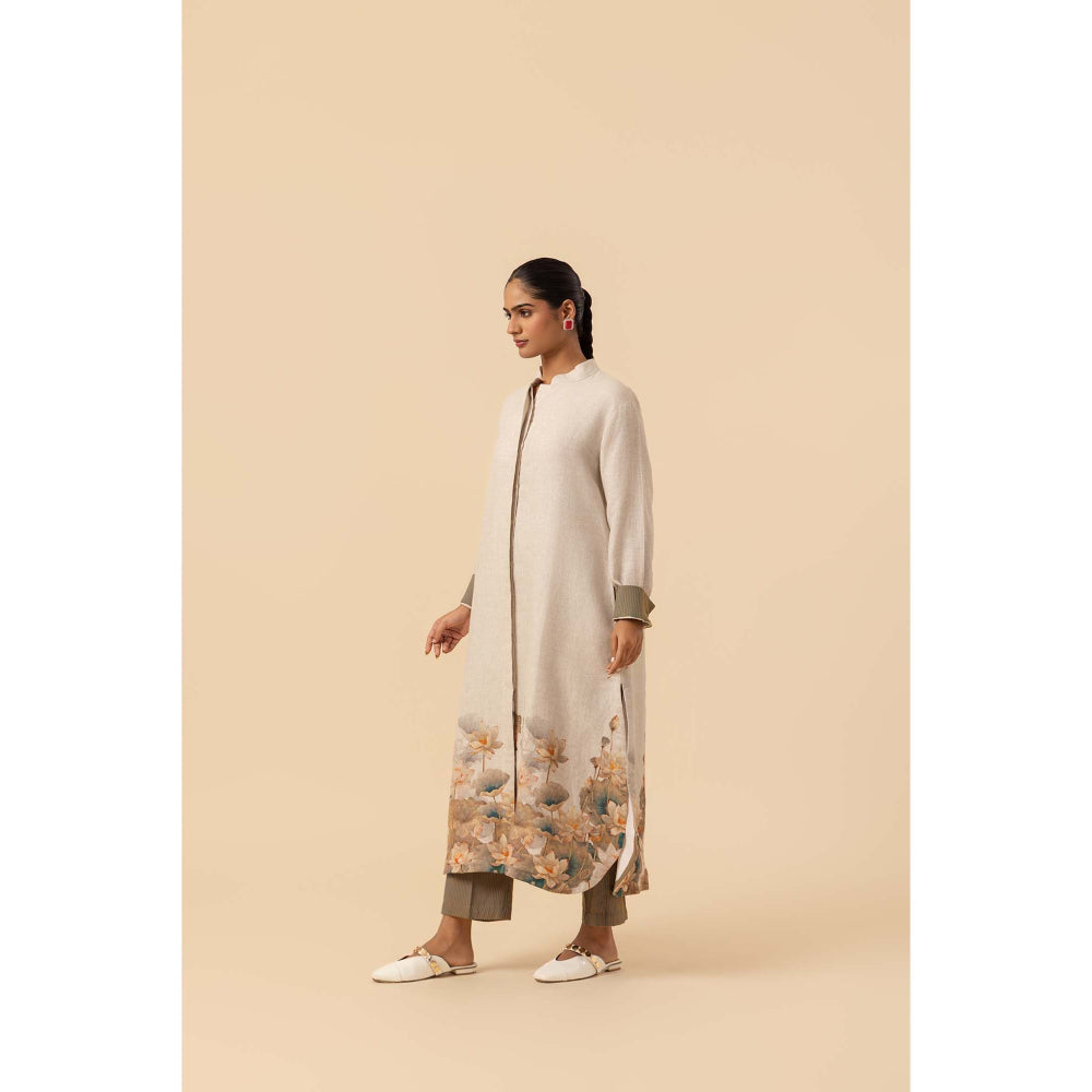 Naseebo Dune Petal Linen Premium Kurta and Pant