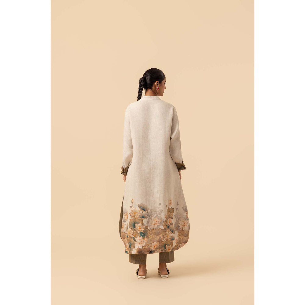 Naseebo Dune Petal Linen Premium Kurta and Pant