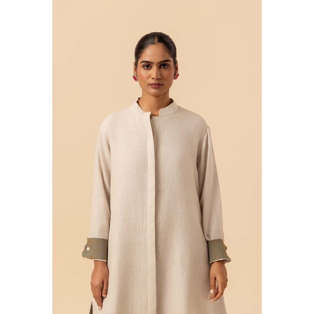 Naseebo Dune Petal Linen Premium Kurta and Pant
