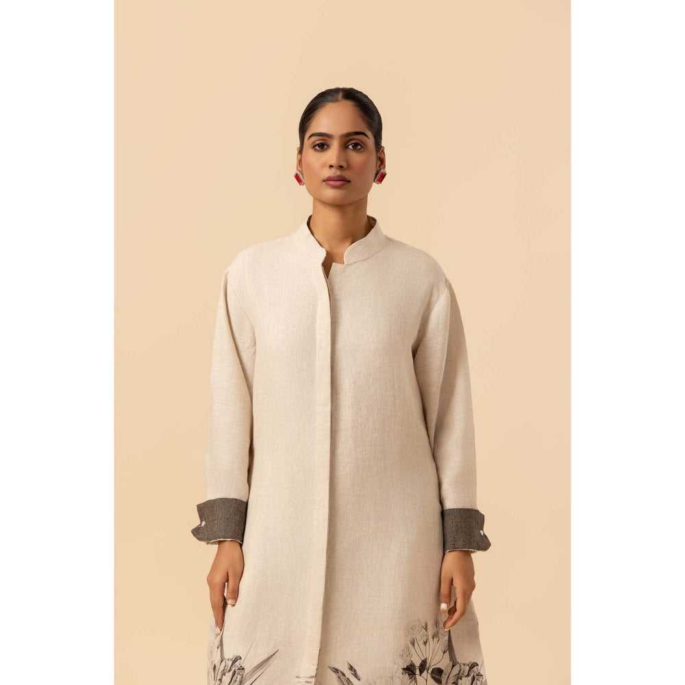 Naseebo Ink Monochrome Linen Premium Kurta and Pant