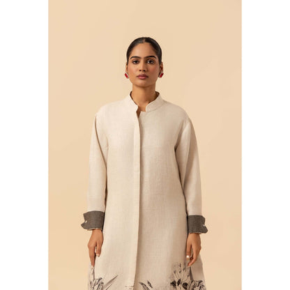 Naseebo Ink Monochrome Linen Premium Kurta and Pant