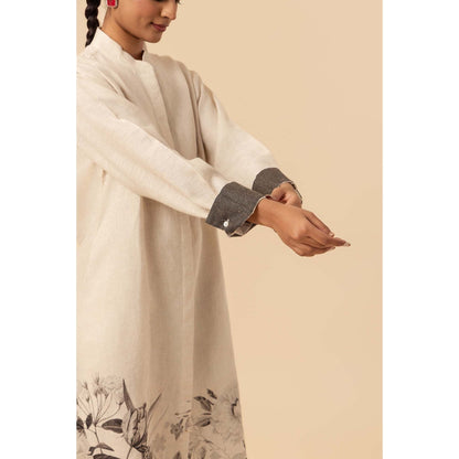 Naseebo Ink Monochrome Linen Premium Kurta and Pant