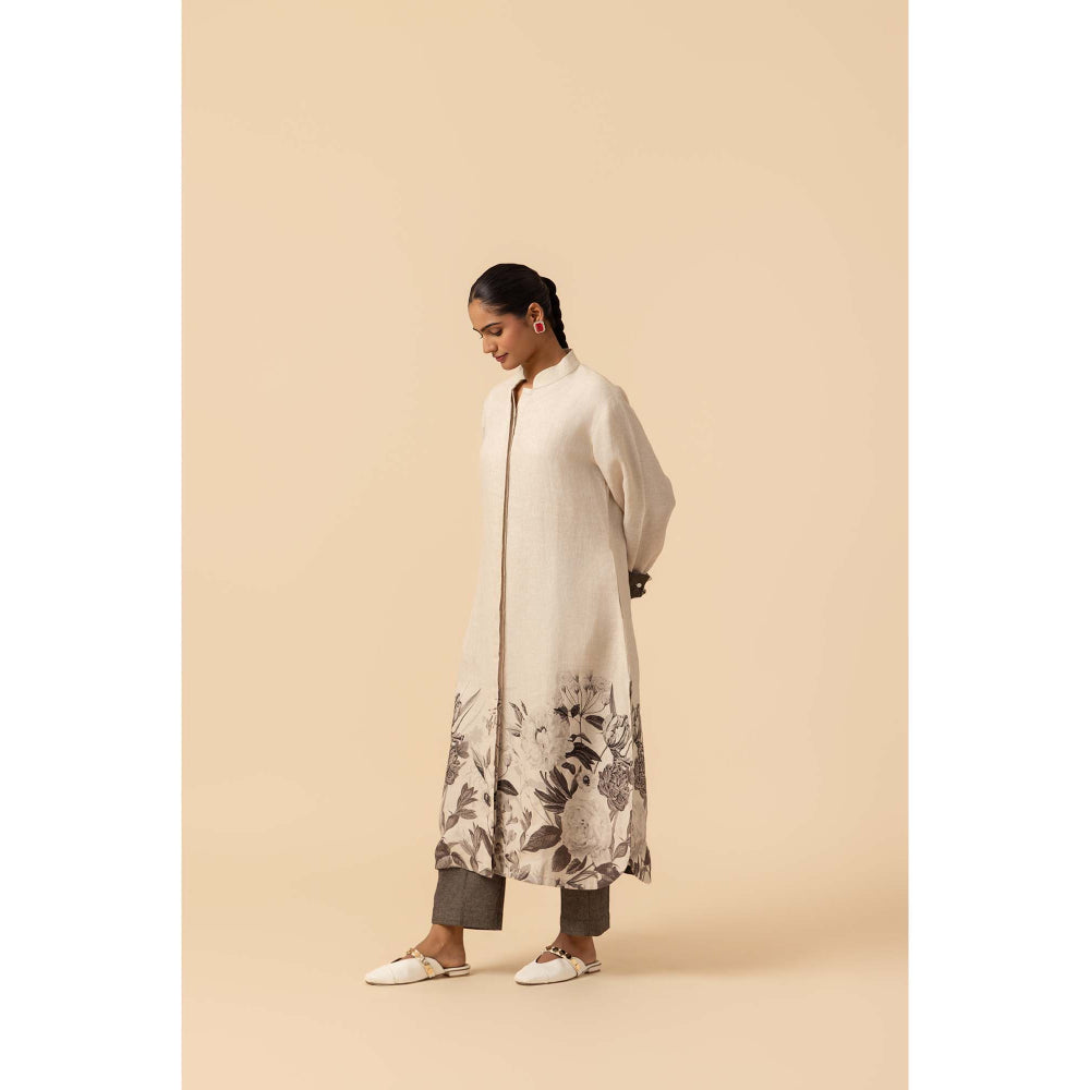 Naseebo Ink Monochrome Linen Premium Kurta and Pant
