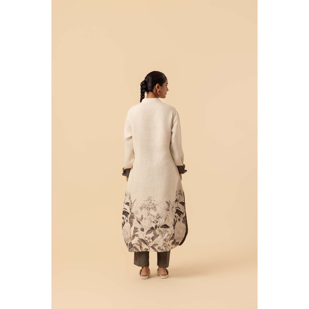 Naseebo Ink Monochrome Linen Premium Kurta and Pant
