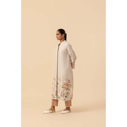 Naseebo Roseate Garden Linen Premium Kurta and Pant
