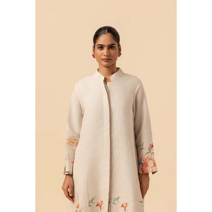 Naseebo Roseate Garden Linen Premium Kurta and Pant
