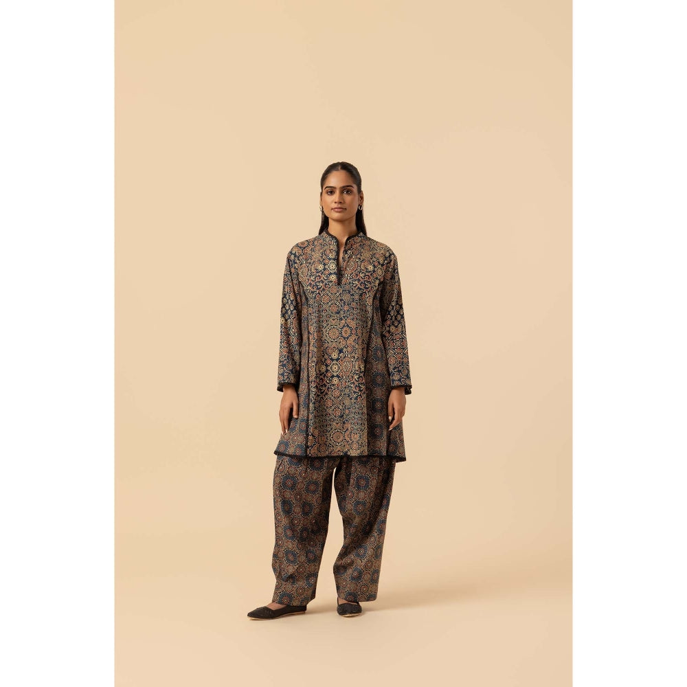 Naseebo Dusk Harmony Ajrakh Printed Farshi Co-Ord Set