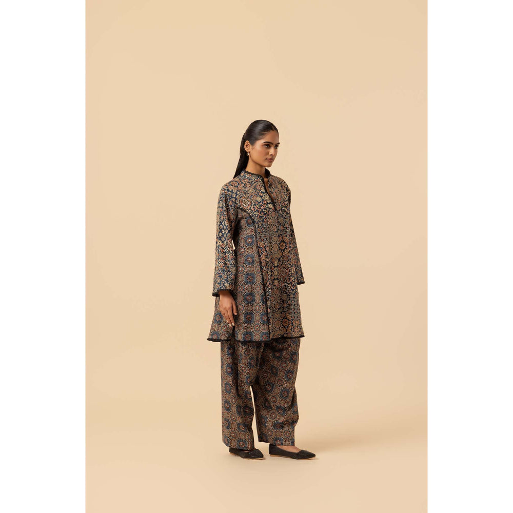 Naseebo Dusk Harmony Ajrakh Printed Farshi Co-Ord Set