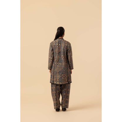 Naseebo Dusk Harmony Ajrakh Printed Farshi Co-Ord Set