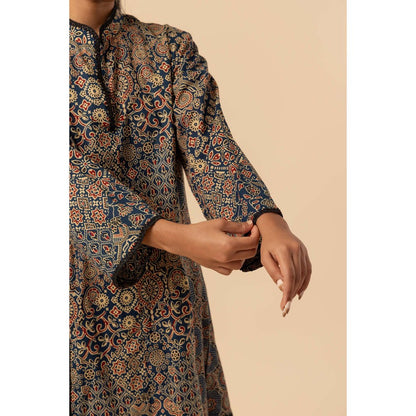 Naseebo Dusk Harmony Ajrakh Printed Farshi Co-Ord Set